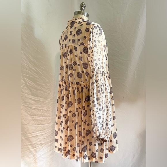 Free People Turn Turn Mini Dress Pale Peach Cream Women’s | Size M - Picture 5 of 10